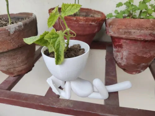 Little People Book Reading Planter/Pot - Robert Plant - Decorative Planter - Cute Planter - Home Decor - Succulent Planter