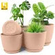 badgeFast Forward Plant Pots Indoor with Drainage - Pack of 5 Decorative Flower Pots for Indoor Plants - White Plastic Planters for Indoor Plants, Flowers, Cactus, Succulents Pot
